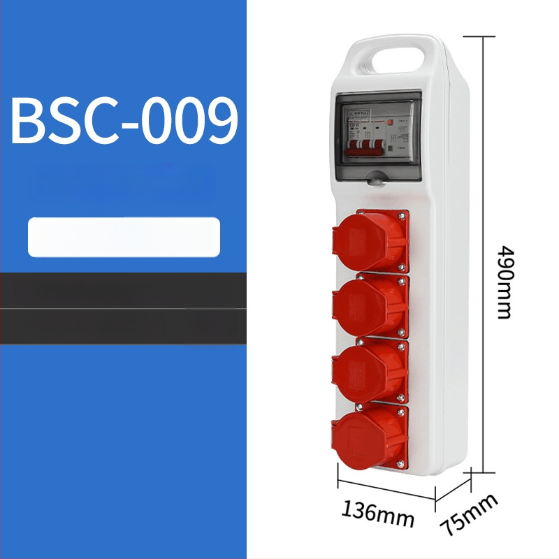 Триетажна мобилна разпределителна кутия за контакти за строителна площадка, IP65 водоустойчива, преносима за открито, 6 гнезда, 32A