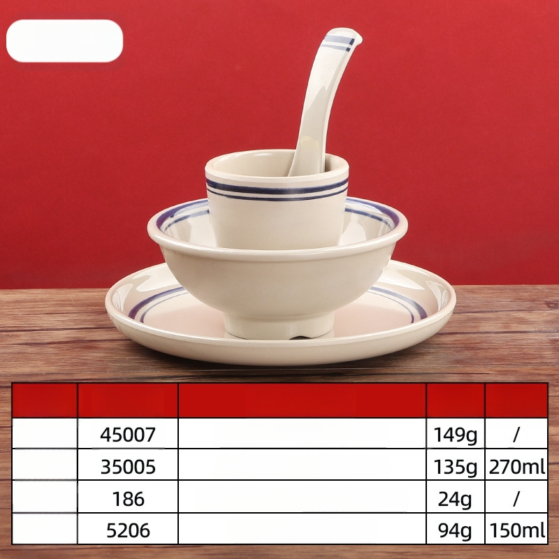 Melamin posude set: četverodijelni stolni komplet za hot pot – zdjele, žlice i tanjuri