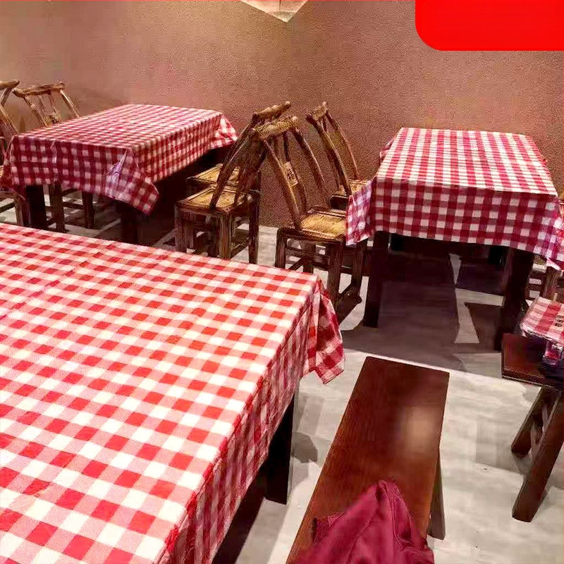 Crveni karirani jednokratni plastični stolnjak za kućnu upotrebu, piknik i roštilj, komercijalnu upotrebu