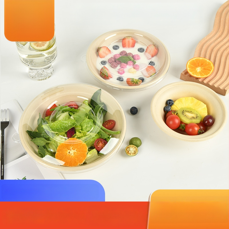 Jednorázová misa z papierovej pulp pre jogurt a ovocný šalát, na donášku, potravinárska kvalita biologicky rozložiteľná papierová misa