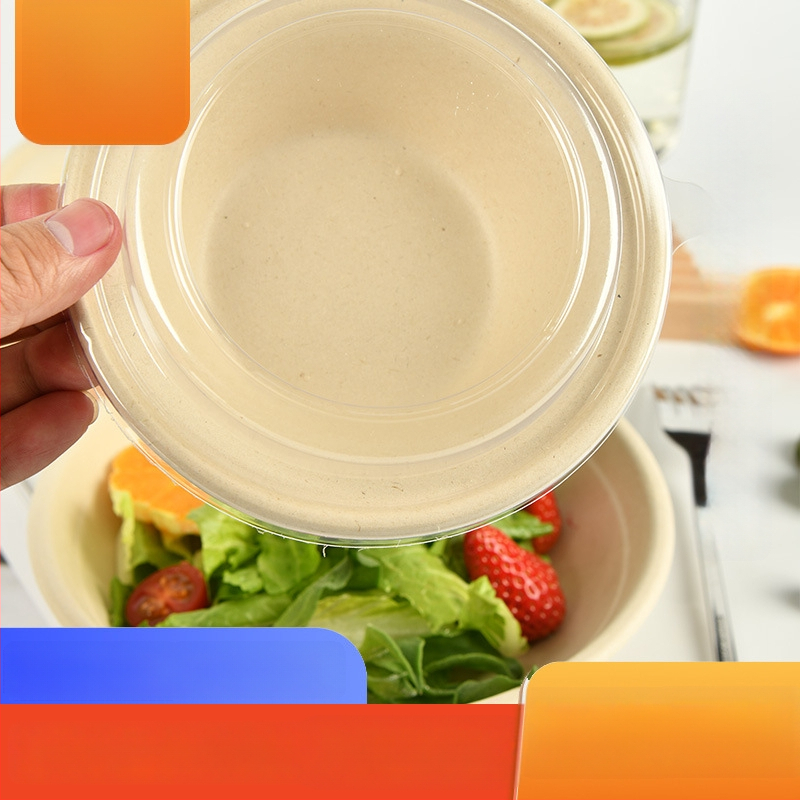 Jednorázová misa z papierovej pulp pre jogurt a ovocný šalát, na donášku, potravinárska kvalita biologicky rozložiteľná papierová misa