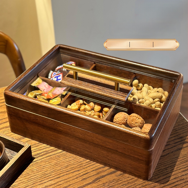 Кутия за сушени плодове и ядки със капак, шестразделна, стъклена, Aosen AS006, премиум качество, нов китайски стил