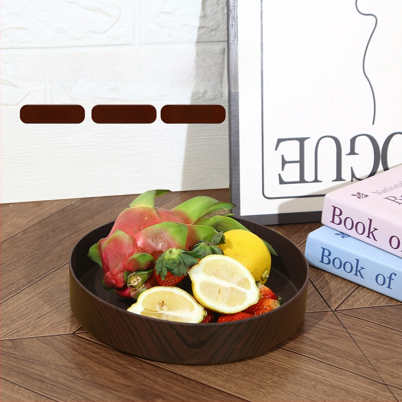 Пластмасова плодова чиния, кръгла форма, модерен минималистичен стил, шарка на ивици