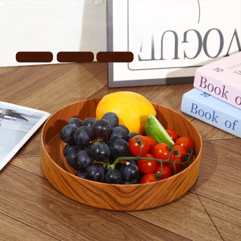 Пластмасова плодова чиния, кръгла форма, модерен минималистичен стил, шарка на ивици