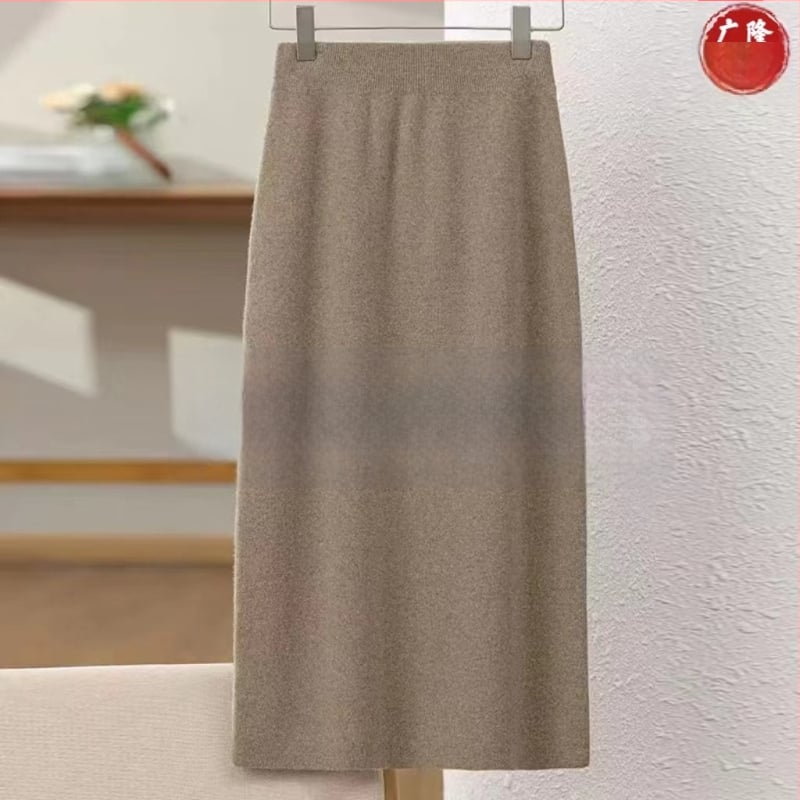 Villane kootud seelik, A-lõige, keskmise pikkusega, soojendatud, ilma triikimata, sügis 2025