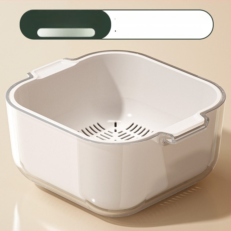 Кошница за измиване на зеленчуци и плодове с дренаж, скандинавски прост стил, пластмасова, зимно издание 2020, висококачествен продукт