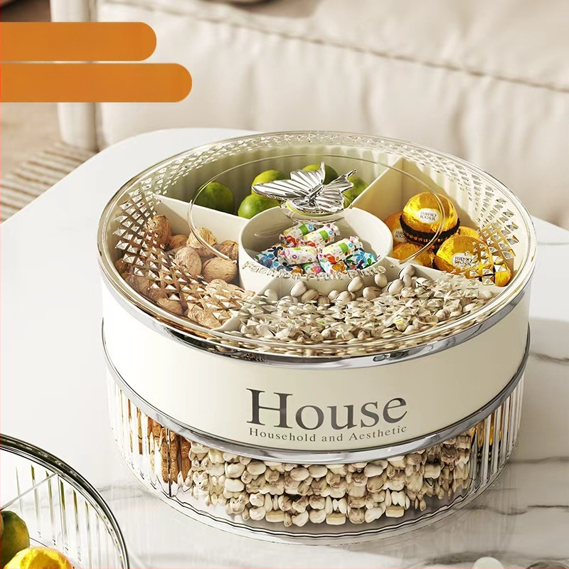 Пластмасова кутия за лакомства и плодова чиния, скандинавски стил, прост дизайн