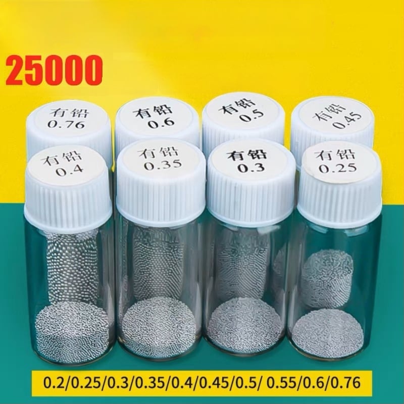 Μπίλες κασσίτερου για BGA, μολυβδινές, 25.000 τεμάχια σε μικρό μπουκαλάκι
