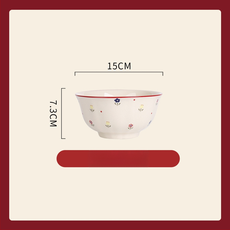 Porcelanski set za stolovanje – ojačani porcelan, pogodan za mikrovalnu pećnicu, lagani luksuzni retro stil, cvjetni uzorak, površina s glazurom u boji