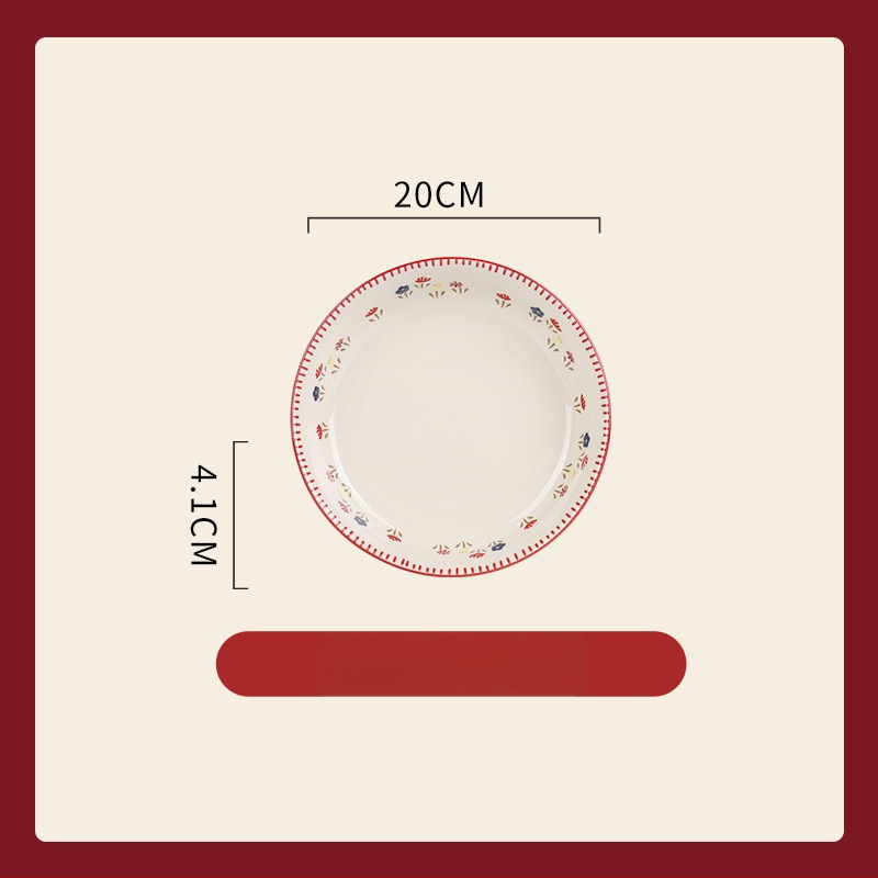 Porcelanski set za stolovanje – ojačani porcelan, pogodan za mikrovalnu pećnicu, lagani luksuzni retro stil, cvjetni uzorak, površina s glazurom u boji