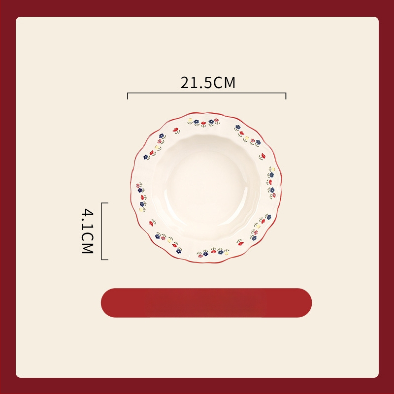 Porcelanski set za stolovanje – ojačani porcelan, pogodan za mikrovalnu pećnicu, lagani luksuzni retro stil, cvjetni uzorak, površina s glazurom u boji
