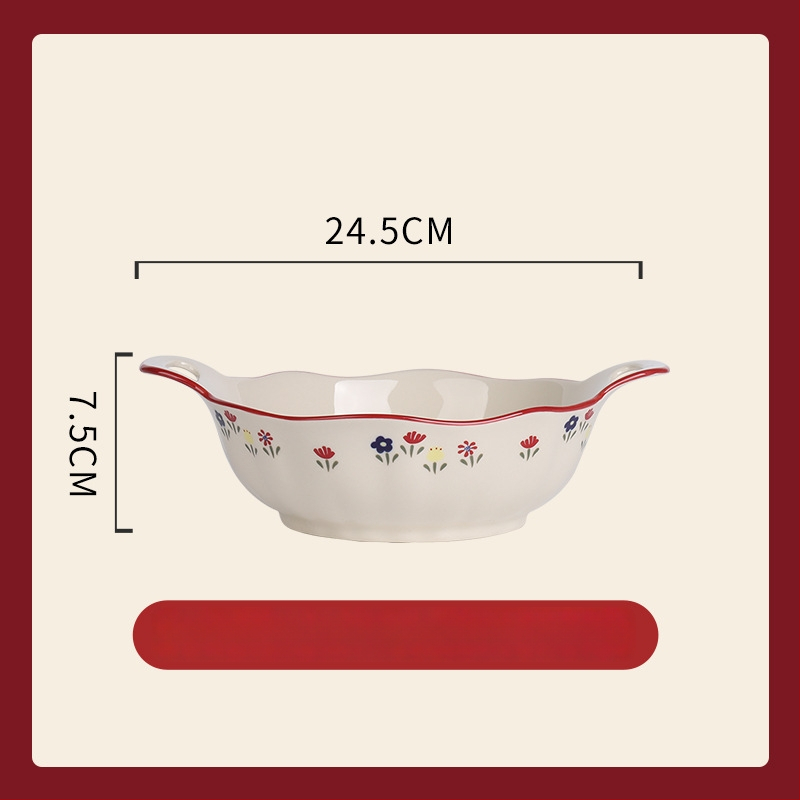 Porcelanski set za stolovanje – ojačani porcelan, pogodan za mikrovalnu pećnicu, lagani luksuzni retro stil, cvjetni uzorak, površina s glazurom u boji