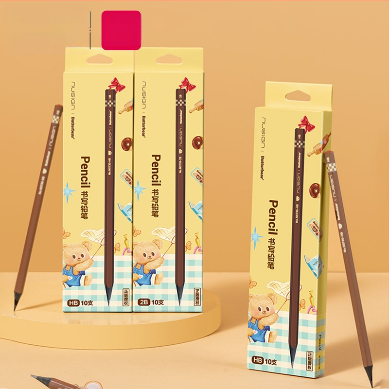 Дървен карандаш 2B/HB, в кутия, за писане и рисуване, за ученици в началното училище – Deli