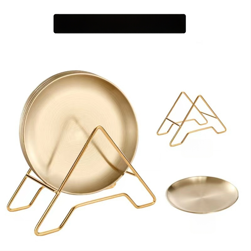 Set tanjura od nehrđajućeg čelika – okrugli tanjuri za kosti, 18 cm, luksuzan završetak, mogućnost logotipa