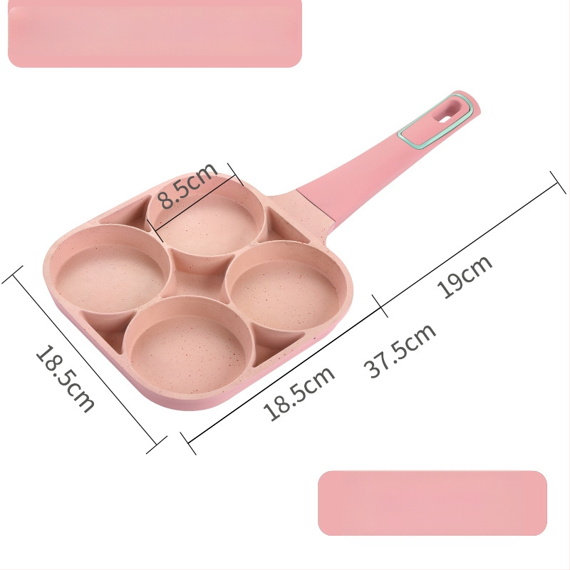 Négylyukú tojásserpenyő alumíniumból, tapadásmentes bevonattal, lapos aljjal, modell CX-L014