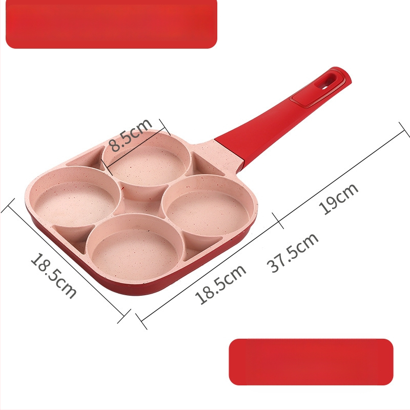 Négylyukú tojásserpenyő alumíniumból, tapadásmentes bevonattal, lapos aljjal, modell CX-L014