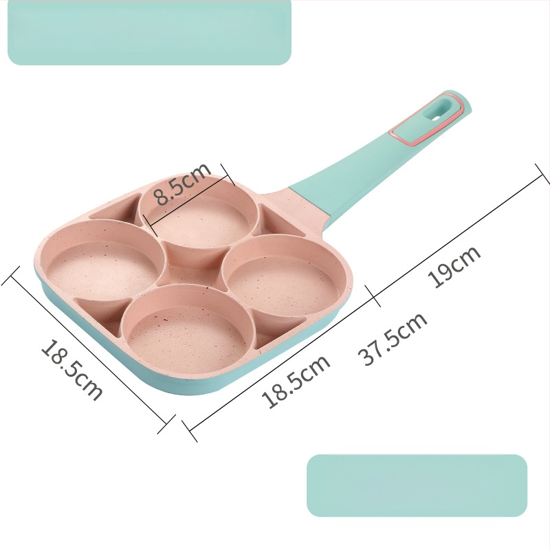 Négylyukú tojásserpenyő alumíniumból, tapadásmentes bevonattal, lapos aljjal, modell CX-L014