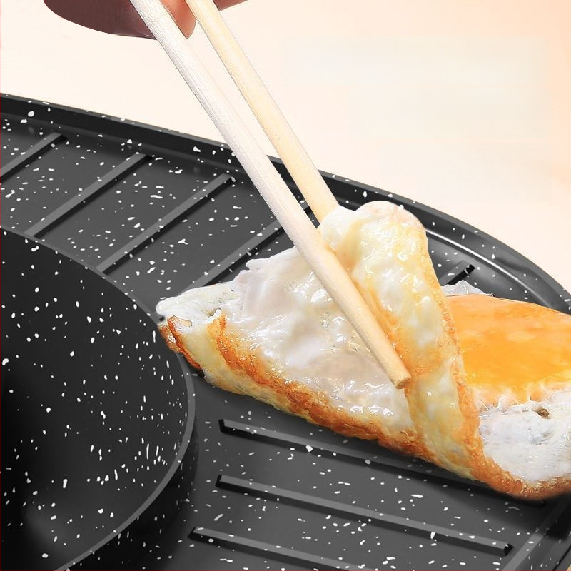 Kombinirani električni lonac i grill za Shabu-Shabu, neprijanjajuća unutarnja posuda, 1200W, aluminijska legura, regulacija temperature, 3–4 porcije
