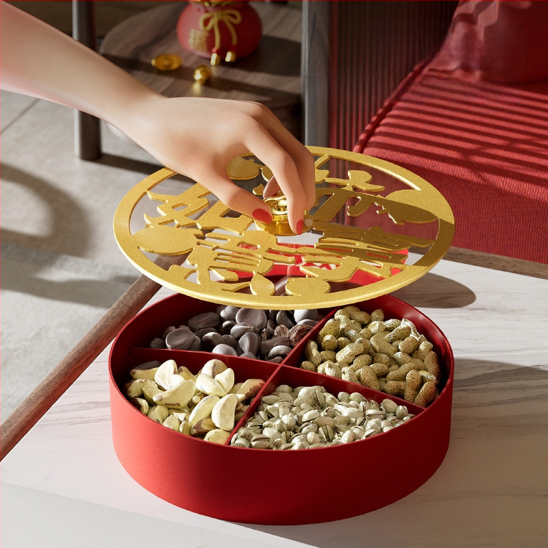 Beishan műanyag gyümölcstál fedővel, dió és aszalt gyümölcsök tárolására, 2024 megjelenés