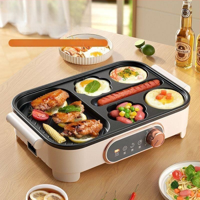 3-в-1 машина за закуска: електрически тиган за омлет и колбаси, 220 V, отопление с нагревателна тръба, за 2–3 порции