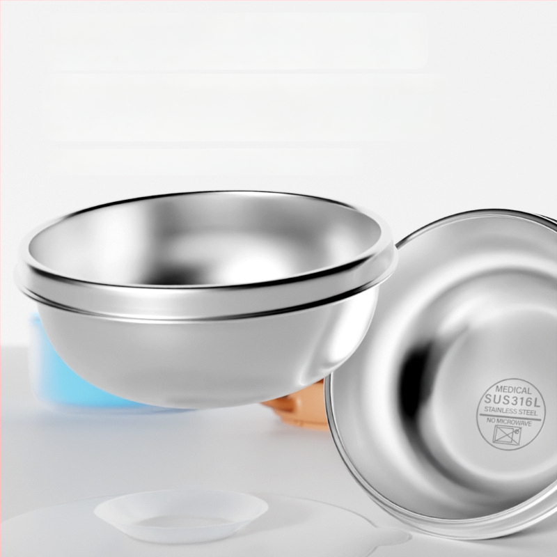 Dječja zdjela od 316 Nerđajućeg čelika, izolirana vodom, s usisnom protiv pada PPSU