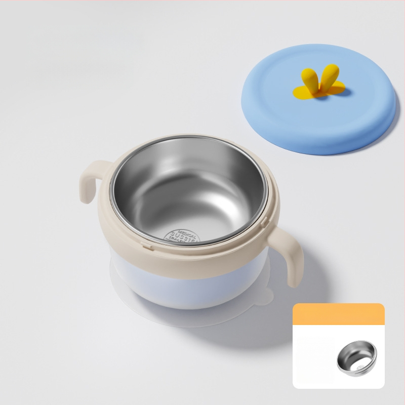 Dječja zdjela od 316 Nerđajućeg čelika, izolirana vodom, s usisnom protiv pada PPSU