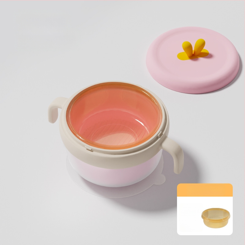 Dječja zdjela od 316 Nerđajućeg čelika, izolirana vodom, s usisnom protiv pada PPSU