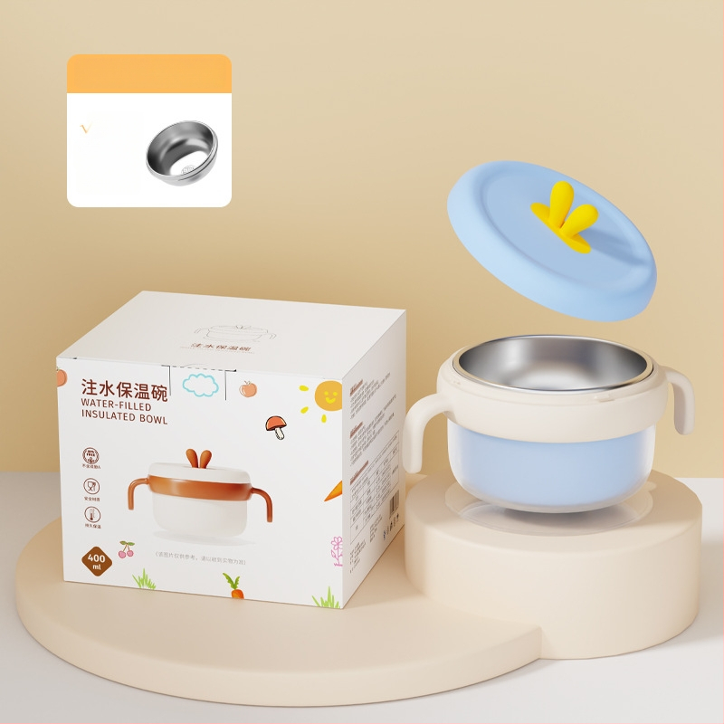 Dječja zdjela od 316 Nerđajućeg čelika, izolirana vodom, s usisnom protiv pada PPSU