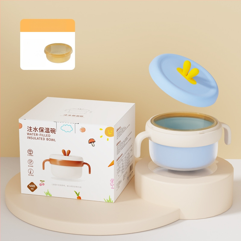 Dječja zdjela od 316 Nerđajućeg čelika, izolirana vodom, s usisnom protiv pada PPSU