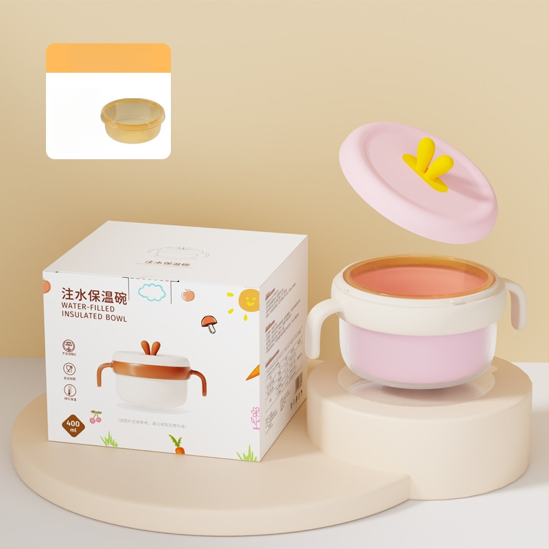 Dječja zdjela od 316 Nerđajućeg čelika, izolirana vodom, s usisnom protiv pada PPSU