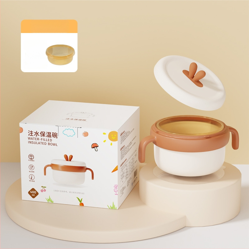 Dječja zdjela od 316 Nerđajućeg čelika, izolirana vodom, s usisnom protiv pada PPSU