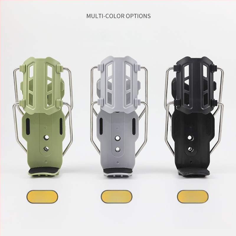 Държач за бутилка вода за електрически мотоциклет, пластмаса + сплав, адаптивен безпробивен монтаж, въртящ се, защитна рейка