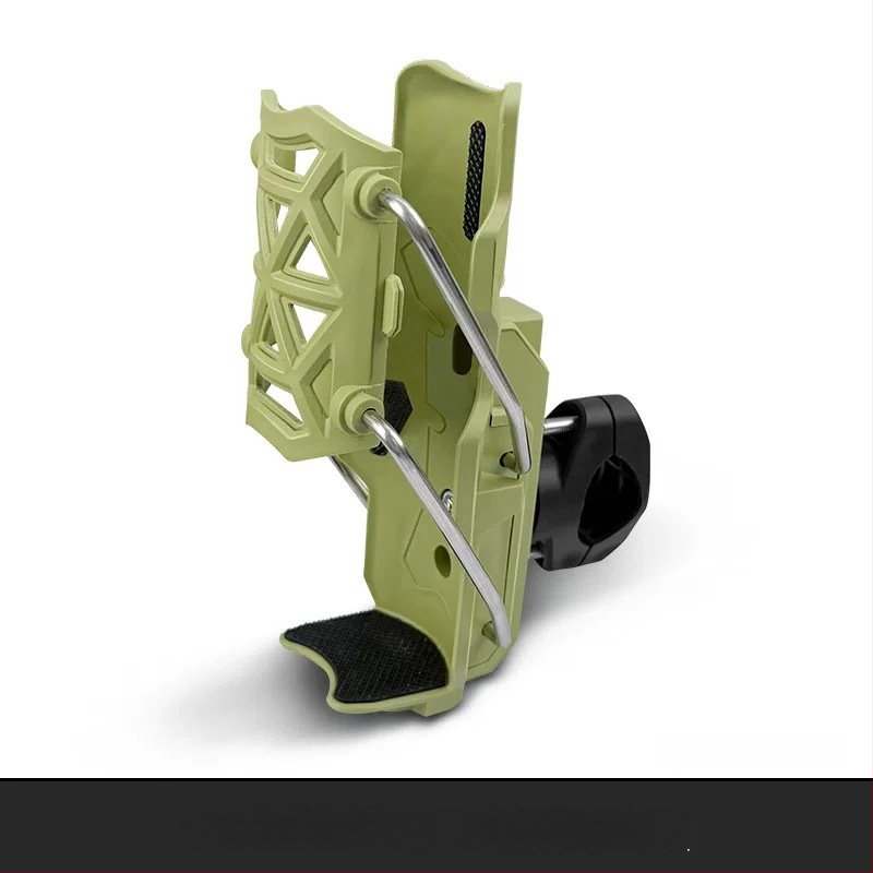 Държач за бутилка вода за електрически мотоциклет, пластмаса + сплав, адаптивен безпробивен монтаж, въртящ се, защитна рейка