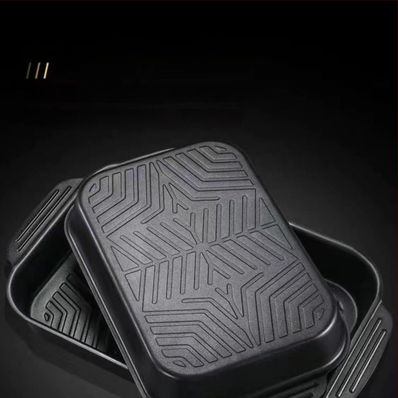 Hal grillező tálca vasból, négyszögletes alakú, többfunkciós, tapadásmentes