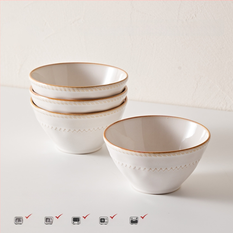 Stanley 5-dijelni porculanski set posuđa za stolovanje, nordijski stil, s podglazurnim završnim premazom