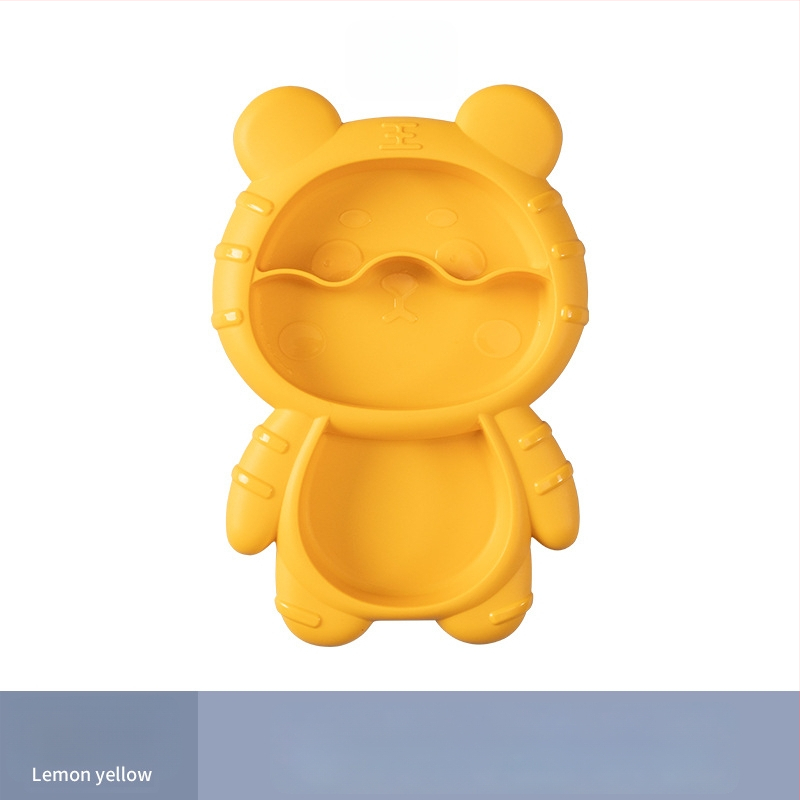 Apricot Rhyme rajzfilm-stílusú műanyag gyerek étkészlet, négy darabos készlet: tányér, tál, kanál és villa