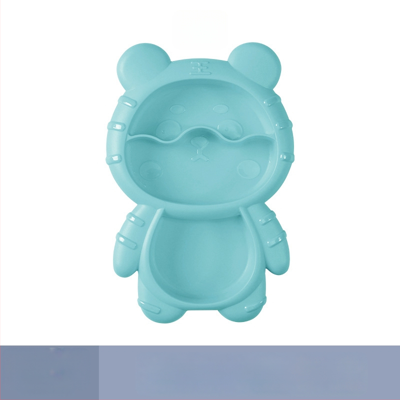 Apricot Rhyme rajzfilm-stílusú műanyag gyerek étkészlet, négy darabos készlet: tányér, tál, kanál és villa