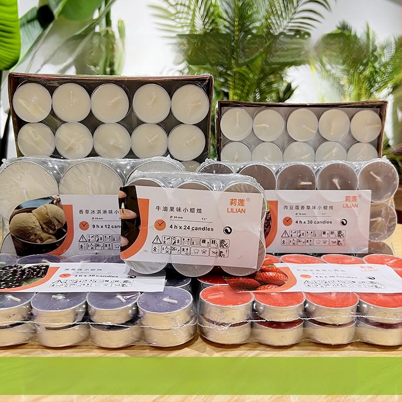 Αρωματικό κερί χωρίς καπνό, κυλινδρικού σχήματος, με ημι-χειροκίνητη και ημι-μηχανική παραγωγή, με εκτυπωμένο λογότυπο