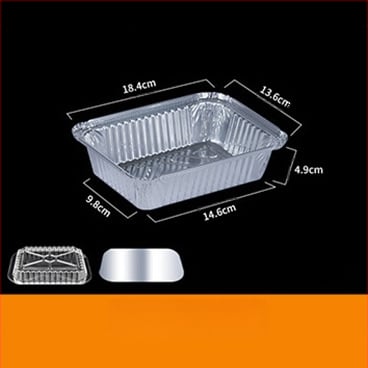 Pravougaona kutija za obrok od aluminijske folije, jednokratna, izolirana, za dostavu i komercijalnu upotrebu