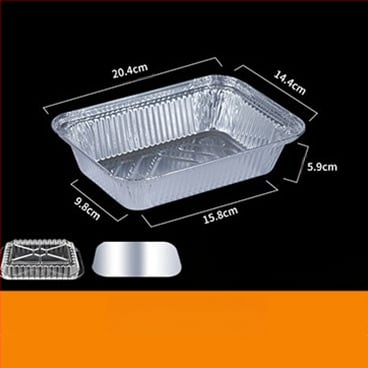 Pravougaona kutija za obrok od aluminijske folije, jednokratna, izolirana, za dostavu i komercijalnu upotrebu
