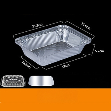 Pravougaona kutija za obrok od aluminijske folije, jednokratna, izolirana, za dostavu i komercijalnu upotrebu