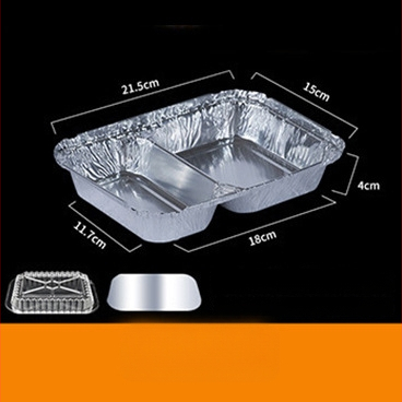 Pravougaona kutija za obrok od aluminijske folije, jednokratna, izolirana, za dostavu i komercijalnu upotrebu