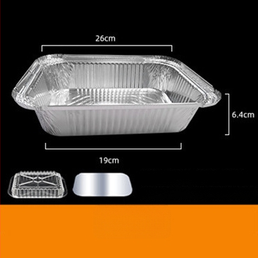 Pravougaona kutija za obrok od aluminijske folije, jednokratna, izolirana, za dostavu i komercijalnu upotrebu