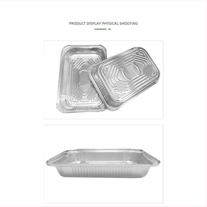 Pravougaona kutija za obrok od aluminijske folije, jednokratna, izolirana, za dostavu i komercijalnu upotrebu