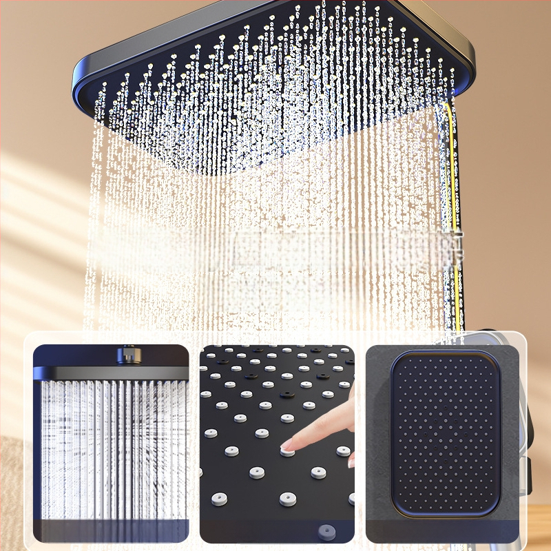 Σετ ντους με κρυφό εγκατάσταση, ψηφιακή οθόνη θερμοκρασίας, έλεγχος θερμοκρασίας, κυκλική κεφαλή ντους, θερμοκρασία λειτουργίας 0-55°C