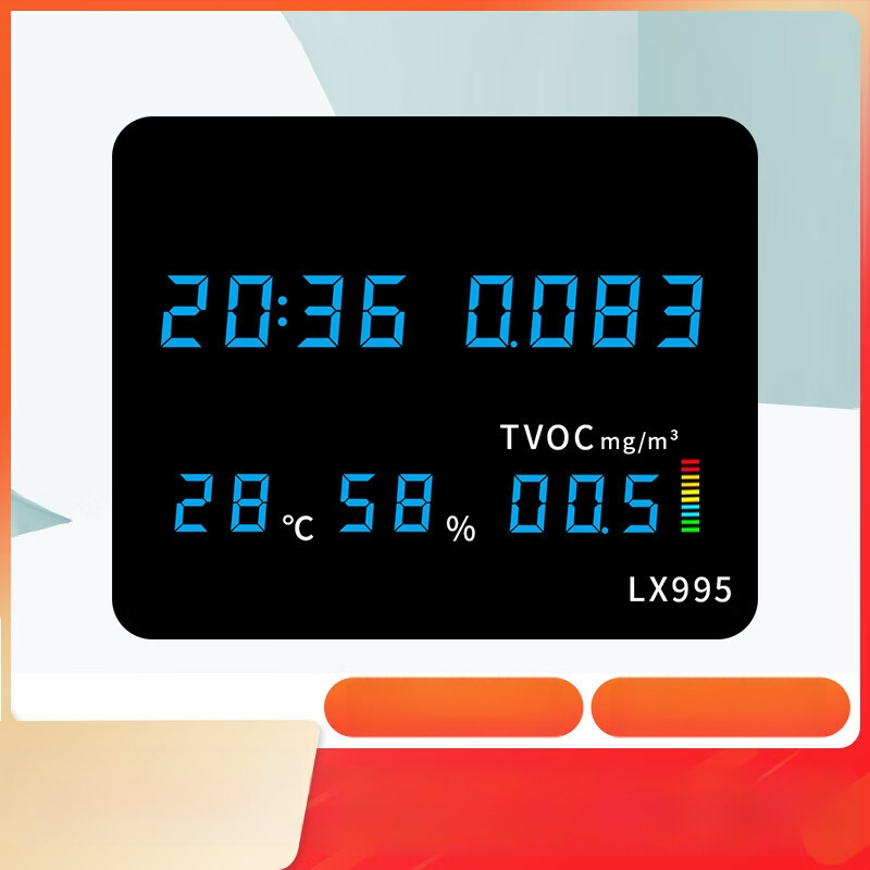 Монитор за качество на вътрешния въздух с температура, влажност, CO2, формалдехид и PM2.5