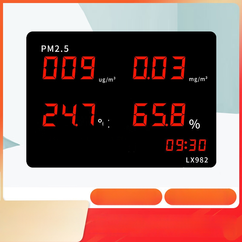 Монитор за качество на вътрешния въздух с температура, влажност, CO2, формалдехид и PM2.5