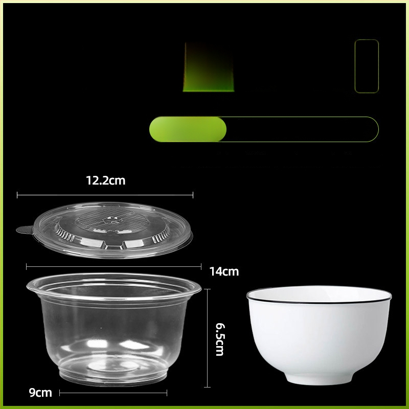 Μίας χρήσης πλαστικό μπολ με καπάκι για συσκευασία takeout – στρογγυλό, διαφανές, χωρητικότητα 360-1000 ml, πάχος 0.1-0.3 mm