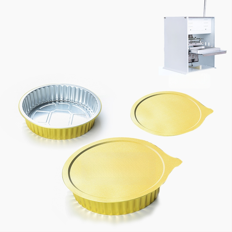 Jednokratna kutija za hranu od aluminijske folije, okrugla, s poklopcem, velikog kapaciteta, otporna na visoke temperature, za komercijalnu upotrebu