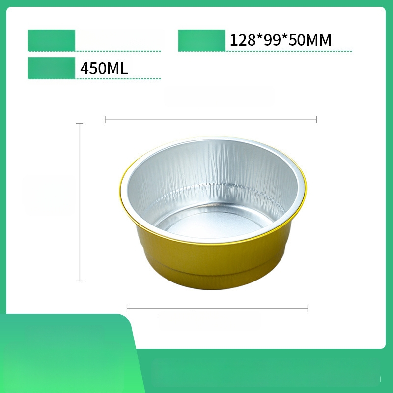 Jednokratna kutija za hranu od aluminijske folije, okrugla, s poklopcem, velikog kapaciteta, otporna na visoke temperature, za komercijalnu upotrebu